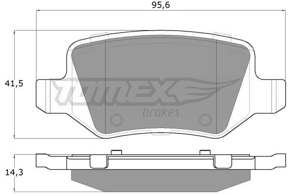 TOMEX BRAKES stabdžių trinkelių rinkinys, diskinis stabdys TX 12-90